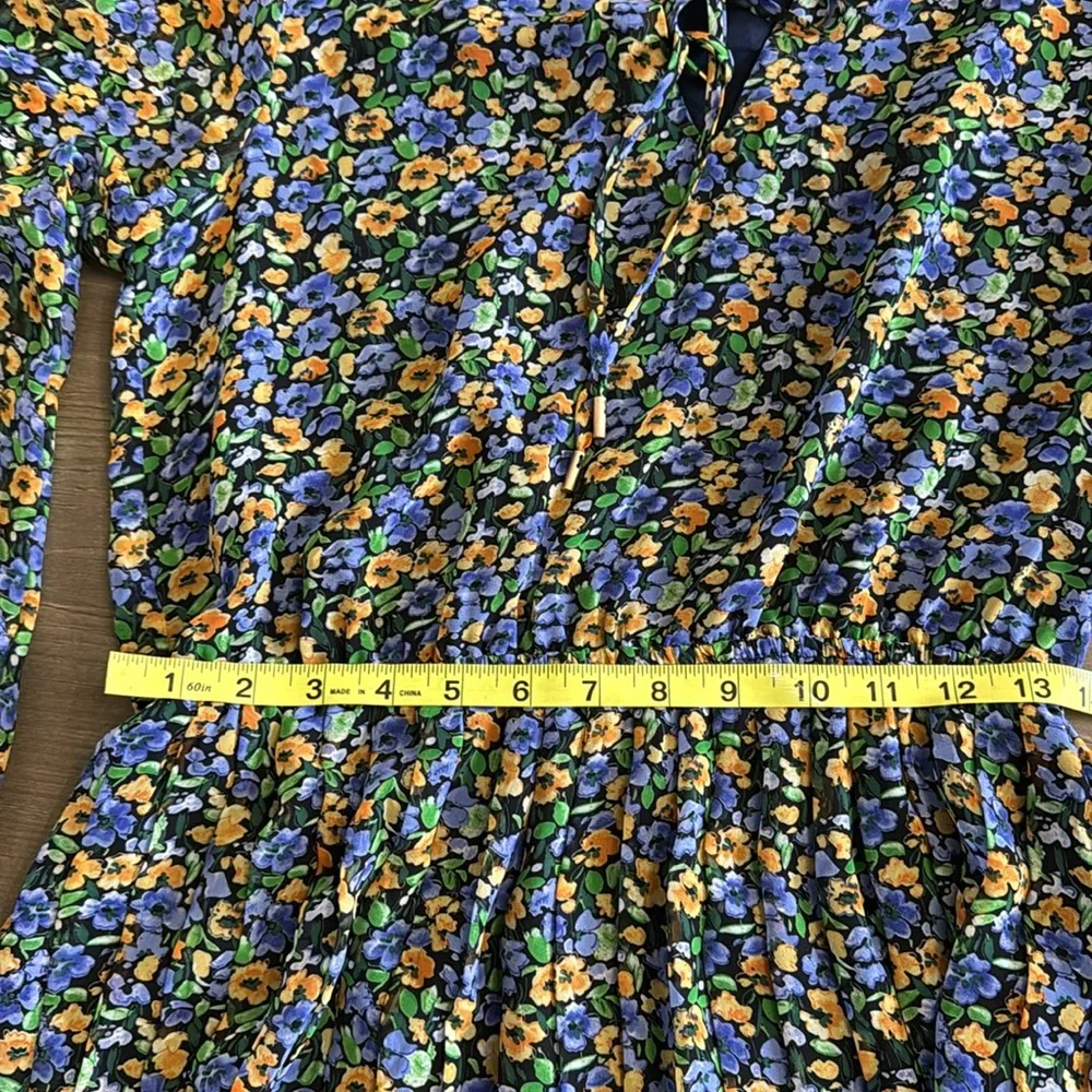 Skies are Blue Daisy Print Pleated Mini Dress - Picture 8 of 12